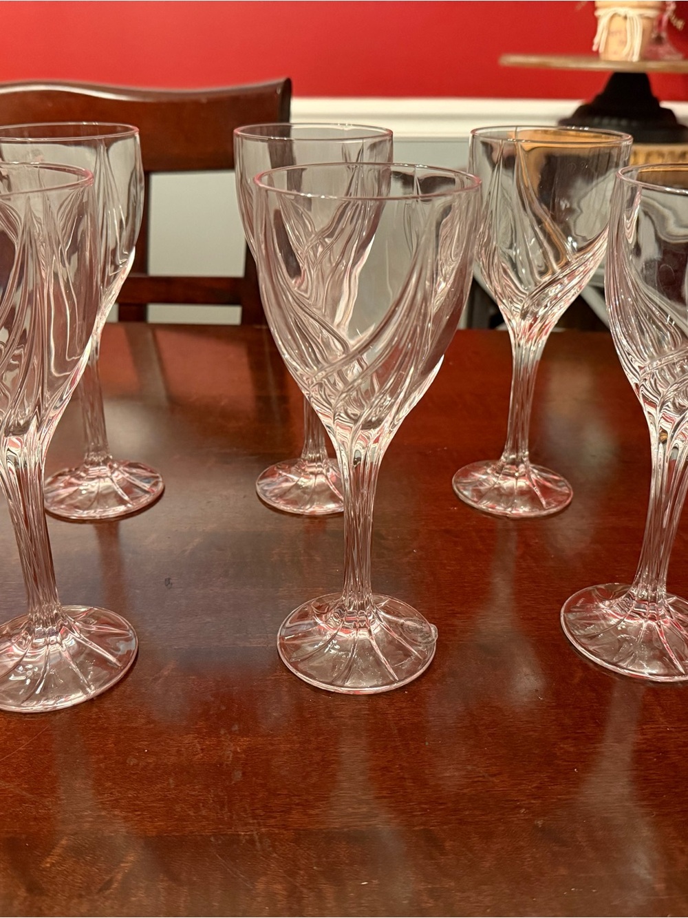 Set of 6 Vintage Lenox Debut Wine/Water goblets. Clear version
